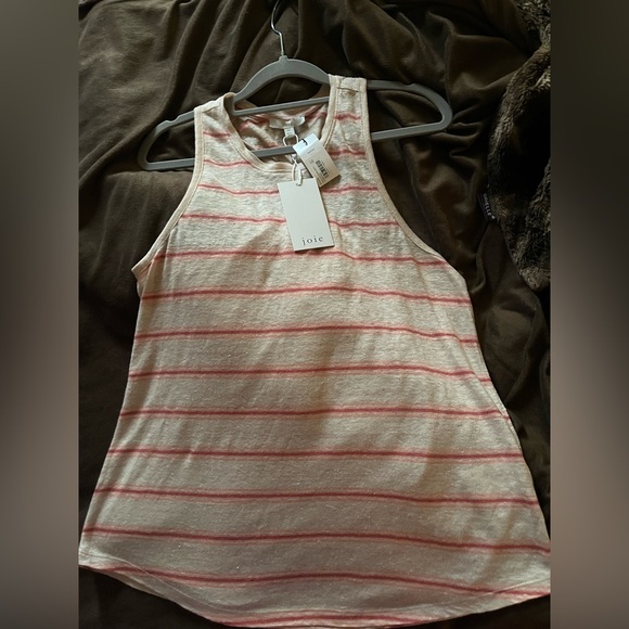 Joie Rayson 100% Linen Striped Racerback Tank NWT - Picture 1 of 4